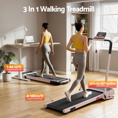 Everfit 3 in 1 Walking Pad Treadmill 20% Auto Incline Under Desk Foldable Treadmills for Home With 40cm Wide Belt Pink