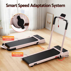 Everfit 3 in 1 Walking Pad Treadmill 20% Auto Incline Under Desk Foldable Treadmills for Home With 40cm Wide Belt Pink