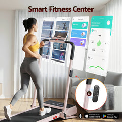 Everfit 3 in 1 Walking Pad Treadmill 20% Auto Incline Under Desk Foldable Treadmills for Home With 40cm Wide Belt Pink