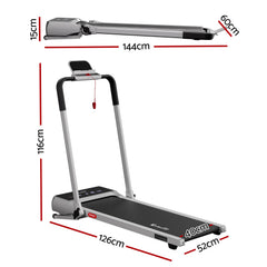 Everfit 3 in 1 Walking Pad Treadmill 20% Auto Incline Under Desk Foldable Treadmills for Home With 40cm Wide Belt Silver