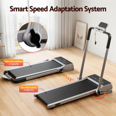 Everfit 3 in 1 Walking Pad Treadmill 20% Auto Incline Under Desk Foldable Treadmills for Home With 40cm Wide Belt Silver