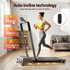 Everfit 3 in 1 Walking Pad Treadmill 20% Auto Incline Under Desk Foldable Treadmills for Home With 40cm Wide Belt Silver