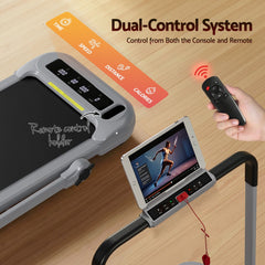 Everfit 3 in 1 Treadmill Electric Walking Pad with Incline Foldable for Home Gym Grey