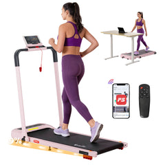 Everfit 3 in 1 Treadmill Electric Walking Pad with Incline Foldable for Home Gym Pink