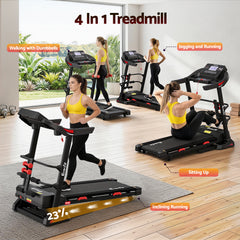 Everfit Treadmill Electric Home Gym Fitness Exercise Machine w/ Sit Up Bar 450mm