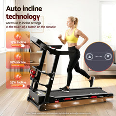Everfit Treadmill Electric Home Gym Fitness Exercise Machine w/ Sit Up Bar 450mm