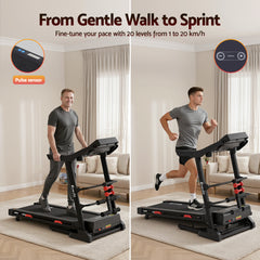 Everfit Treadmill Electric Home Gym Fitness Exercise Machine w/ Sit Up Bar 450mm