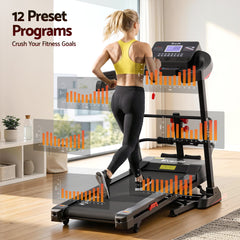 Everfit Treadmill Electric Home Gym Fitness Exercise Machine w/ Sit Up Bar 450mm