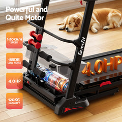 Everfit Treadmill Electric Home Gym Fitness Exercise Machine w/ Sit Up Bar 450mm