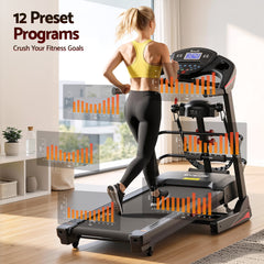 Everfit Treadmill Electric Home Gym Fitness Exercise Machine w/ Massager 480mm