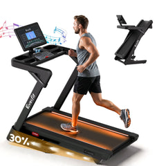 Everfit 500mm Wide Belt Treadmill 30% Auto Incline Foldable Treadmills for Home with LED Lights