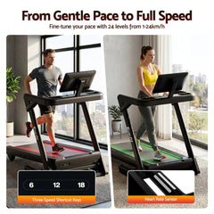Everfit 500mm Wide Belt Treadmill 30% Auto Incline Foldable Treadmills for Home with LED Lights