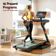 Everfit 500mm Wide Belt Treadmill 30% Auto Incline Foldable Treadmills for Home with LED Lights