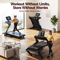 Everfit 500mm Wide Belt Treadmill 30% Auto Incline Foldable Treadmills for Home with LED Lights