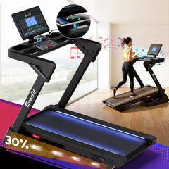 Everfit 500mm Wide Belt Treadmill 30% Auto Incline Foldable Treadmills for Home with LED Lights