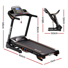 Everfit Treadmill Electric Auto Incline Home Gym Fitness Exercise Machine 480mm
