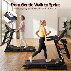 Everfit Treadmill Electric Home Gym Fitness Exercise Machine w/ Massager 480mm