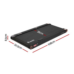 Everfit 4 in 1 Vibration Walking Pad Treadmill Under Desk Treadmills for Home Gym with App Control 380mm Black
