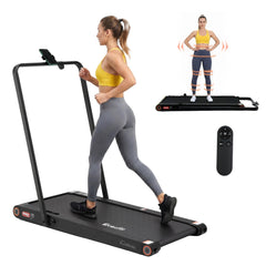 Everfit 4 in 1 Vibration Walking Pad Treadmill Under Desk Treadmills for Home Gym with App Control 380mm Black