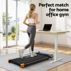 Everfit 2 Side Walking Pad Treadmill with Massage Function Fitness 380mm Black