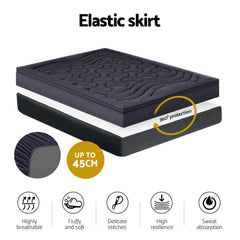 Giselle Bedding 3-Zone Pillowtop Mattress Topper 1000GSM for Back Pain Relief Washable with 45cm Deep Pocket King