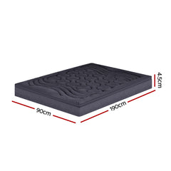 Giselle Bedding 3-Zone Pillowtop Mattress Topper 1000GSM for Back Pain Relief Washable with 45cm Deep Pocket Single