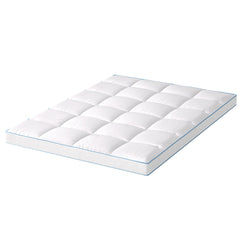 Giselle Bedding 1500GSM Bamboo Pillowtop Mattress Topper 10cm Thick Pad for Back Pain Relief, High Loft Cooling Underlay for Dorm & Guest Bed, 45cm Deep Pocket Double