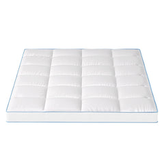 Giselle Bedding 1500GSM Bamboo Pillowtop Mattress Topper 10cm Thick Pad for Back Pain Relief, High Loft Cooling Underlay for Dorm & Guest Bed, 45cm Deep Pocket Double