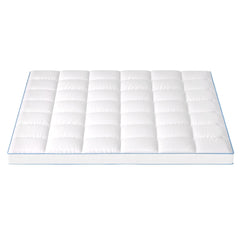 Giselle Bedding 1500GSM Bamboo Pillowtop Mattress Topper 10cm Thick Pad for Back Pain Relief, High Loft Cooling Underlay for Dorm & Guest Bed, 45cm Deep Pocket King