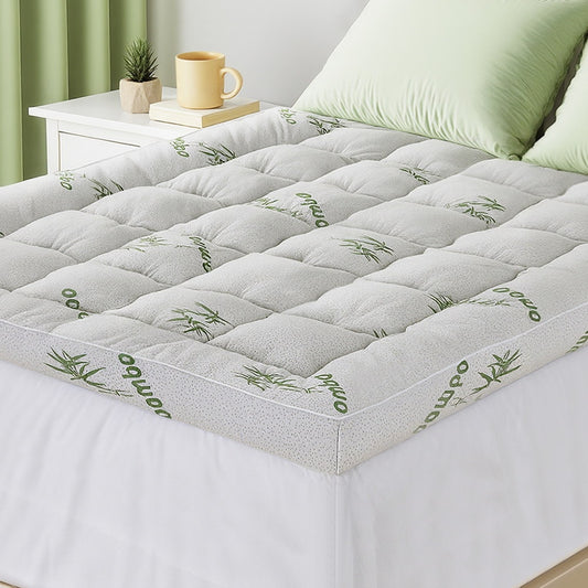 Giselle Bedding 1500GSM Pillowtop Mattress Topper Bamboo Mattress Pad for Back Pain Relief Washable 11cm Thick Bed Cover with 45cm Deep Pocket Double