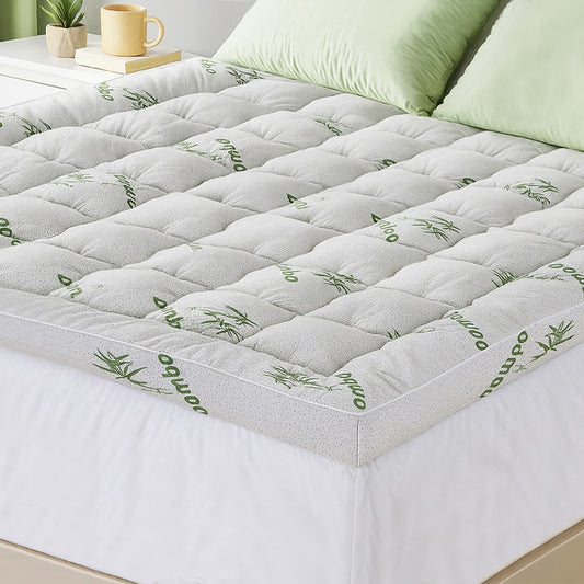 Giselle Bedding 1500GSM Pillowtop Mattress Topper Bamboo Mattress Pad for Back Pain Relief Washable 11cm Thick Bed Cover with 45cm Deep Pocket King