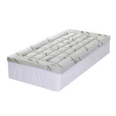 Giselle Bedding 1500GSM Pillowtop Mattress Topper Bamboo Mattress Pad for Back Pain Relief Washable 11cm Thick Bed Cover with 45cm Deep Pocket King Single