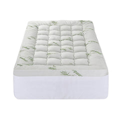 Giselle Bedding 1500GSM Pillowtop Mattress Topper Bamboo Mattress Pad for Back Pain Relief Washable 11cm Thick Bed Cover with 45cm Deep Pocket King Single
