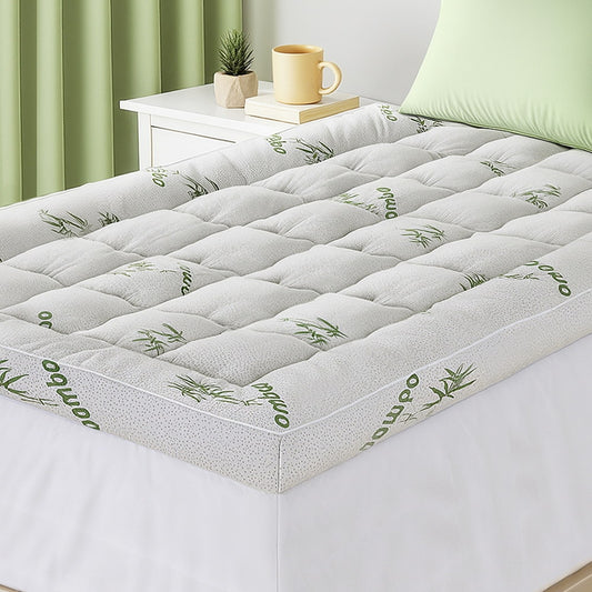 Giselle Bedding 1500GSM Pillowtop Mattress Topper Bamboo Mattress Pad for Back Pain Relief Washable 11cm Thick Bed Cover with 45cm Deep Pocket King Single