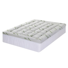Giselle Bedding 1500GSM Pillowtop Mattress Topper Bamboo Mattress Pad for Back Pain Relief Washable 11cm Thick Bed Cover with 45cm Deep Pocket Queen