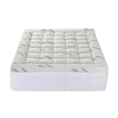 Giselle Bedding 1500GSM Pillowtop Mattress Topper Bamboo Mattress Pad for Back Pain Relief Washable 11cm Thick Bed Cover with 45cm Deep Pocket Queen