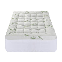 Giselle Bedding 1500GSM Pillowtop Mattress Topper Bamboo Mattress Pad for Back Pain Relief Washable 11cm Thick Bed Cover with 45cm Deep Pocket Single