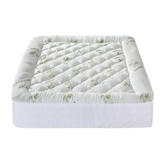 Giselle Bedding 5cm Pillowtop Mattress Topper 1000GSM Thick Soft Bamboo Cooling Pad for Back Pain Relief & Guest Bed, Washable Overfilled Cover with 45cm Deep Pocket King