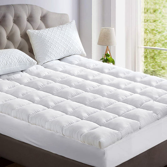 Giselle Bedding 5cm Bamboo Pillowtop Mattress Topper 1000GSM Mattress Pad for Back Pain Relief Washable Breathable Protector with 45cm Deep Pocket King
