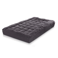 Giselle Bedding Bamboo Charcoal Filling Pillowtop Topper 1000GSM 5cm Thick Pillowtop Pad for Back Pain Relief Washable with 45cm Deep Pocket Single