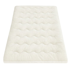 Giselle Bedding Pillowtop Mattress Topper 5cm Reversible Cooling & Soft Coral Fleece Pad for Back Pain Relief, Washable Skin-friendly Bed Protector with 45cm Deep Pocket King Single