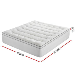 Giselle Bedding King Mattress Topper 5cm Coral Fleece