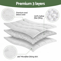 Giselle Bedding King Single Mattress Topper 5cm Coral Fleece