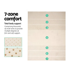 Giselle Bedding Latex Mattress Topper, 5cm Thick Cooling Bed Pad for Side Sleepers Pain Relief, 7 Zone Foldable Mat with Washable Cover for Guest Room Bedroom Double