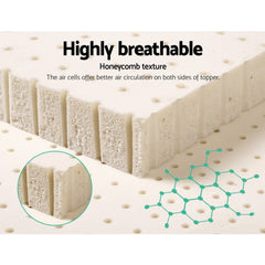 Giselle Bedding Latex Mattress Topper, 5cm Thick Cooling Bed Pad for Side Sleepers Pain Relief, 7 Zone Foldable Mat with Washable Cover for Guest Room Bedroom Double