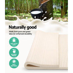 Giselle Bedding Latex Mattress Topper, 5cm Thick Cooling Bed Pad for Side Sleepers Pain Relief, 7 Zone Foldable Mat with Washable Cover for Guest Room Bedroom Double