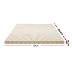 Giselle Bedding Latex Mattress Topper, 7.5cm Thick 7-Zone Pressure Relief Bed Pad with Washable Cover, Cooling Breathable Mat for Side Sleepers & Back Pain, Beige Double