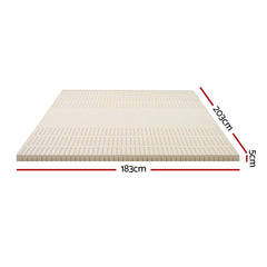 Giselle Bedding Latex Mattress Topper, 5cm Thick Cooling Bed Pad for Side Sleepers Pain Relief, 7 Zone Foldable Mat with Washable Cover for Guest Room Bedroom King