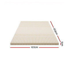 Giselle Bedding Latex Mattress Topper, 5cm Thick Cooling Bed Pad for Side Sleepers Pain Relief, 7 Zone Foldable Mat with Washable Cover for Guest Room Bedroom King Single