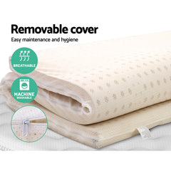 Giselle Bedding Latex Mattress Topper, 5cm Thick Cooling Bed Pad for Side Sleepers Pain Relief, 7 Zone Foldable Mat with Washable Cover for Guest Room Bedroom Queen
